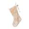 Glitzhome® 21"L Milk Coffee Twisted Faux Marten Fur Christmas Stocking with Bow